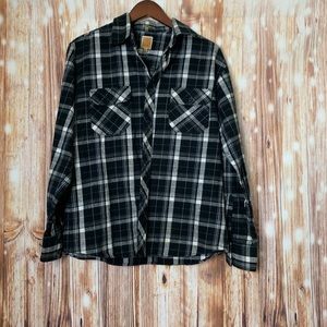 Men’s plaid button down long sleeve shirt
